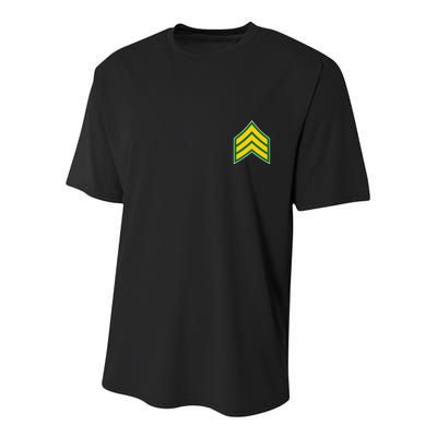 Sergeant Military Badge Youth Performance Sprint T-Shirt