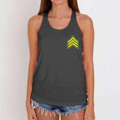 Sergeant Military Badge Women's Knotted Racerback Tank