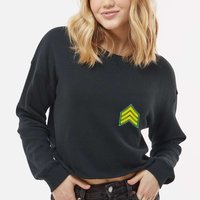 Sergeant Military Badge Cropped Pullover Crew