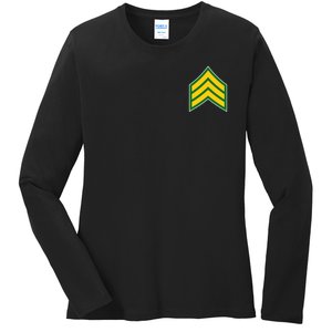 Sergeant Military Badge Ladies Long Sleeve Shirt