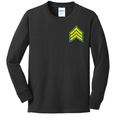 Sergeant Military Badge Kids Long Sleeve Shirt