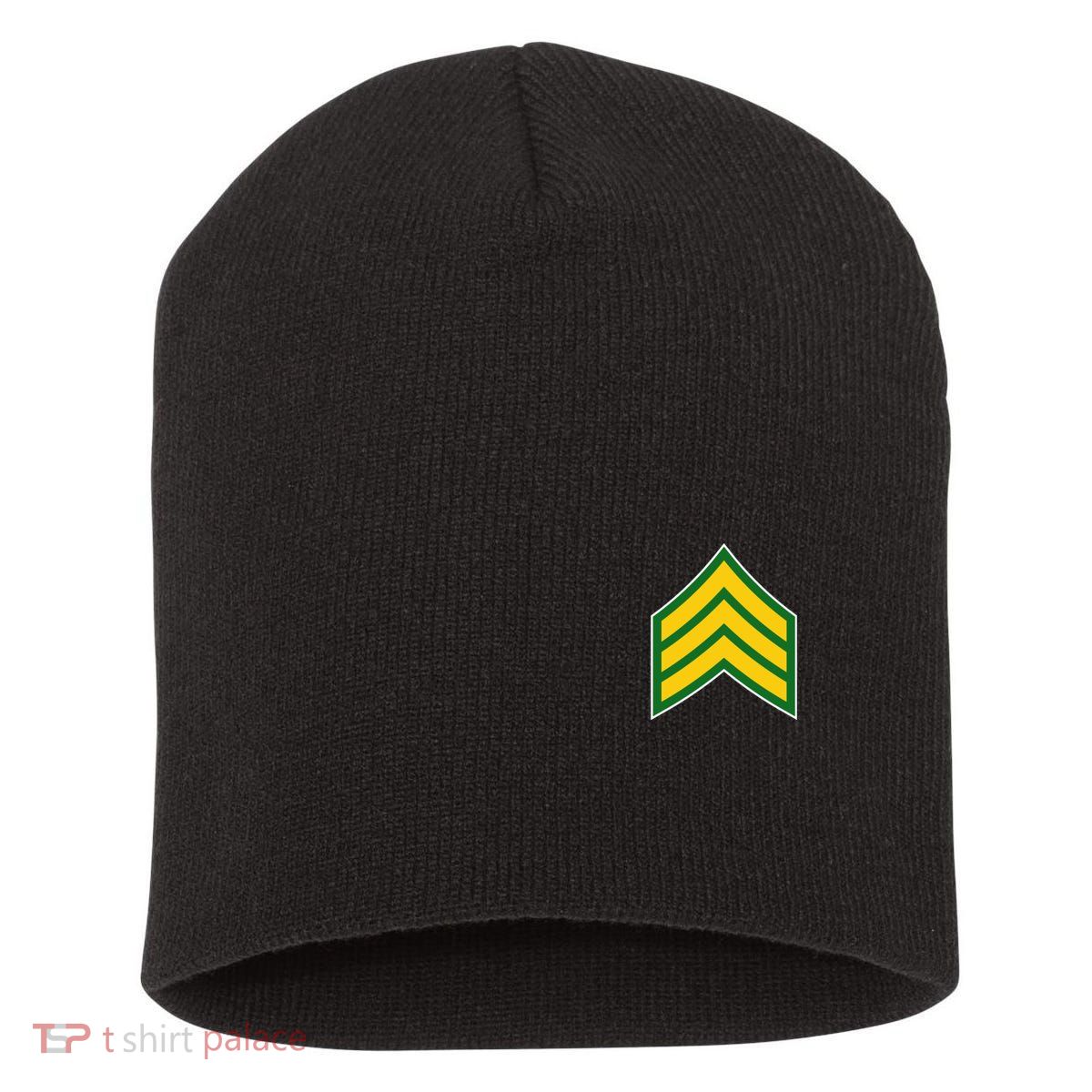 Sergeant Military Badge Short Acrylic Beanie