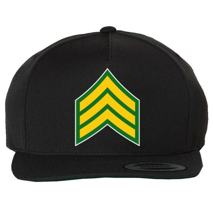 Sergeant Military Badge Wool Snapback Cap