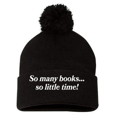 So Many Books So Little Time Reading Fan Book Lover Pom Pom 12in Knit Beanie