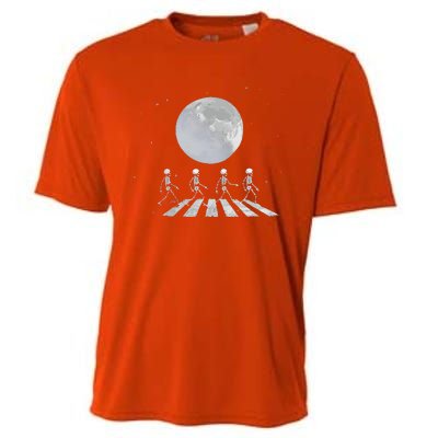 Skeleton Moon Band Tees Funny Rock Concert Halloween Graphic Cooling Performance Crew T-Shirt