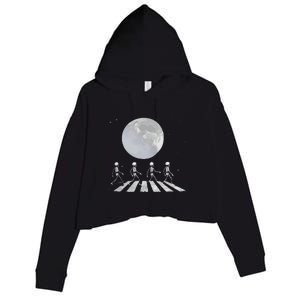 Skeleton Moon Band Tees Funny Rock Concert Halloween Graphic Crop Fleece Hoodie