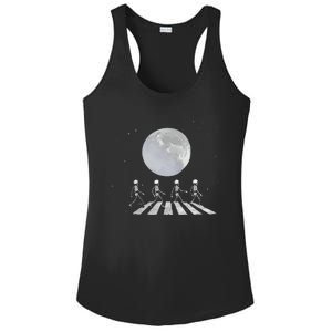 Skeleton Moon Band Tees Funny Rock Concert Halloween Graphic Ladies PosiCharge Competitor Racerback Tank