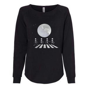 Skeleton Moon Band Tees Funny Rock Concert Halloween Graphic Womens California Wash Sweatshirt