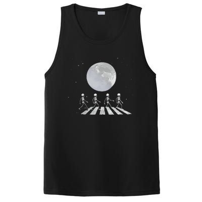 Skeleton Moon Band Tees Funny Rock Concert Halloween Graphic PosiCharge Competitor Tank