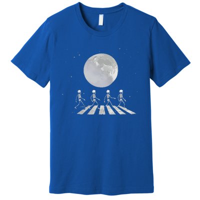 Skeleton Moon Band Tees Funny Rock Concert Halloween Graphic Premium T-Shirt