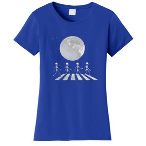 Skeleton Moon Band Tees Funny Rock Concert Halloween Graphic Women's T-Shirt