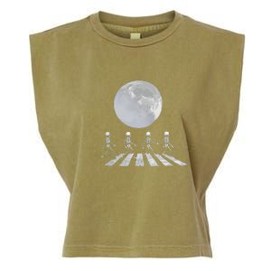 Skeleton Moon Band Tees Funny Rock Concert Halloween Graphic Garment-Dyed Women's Muscle Tee