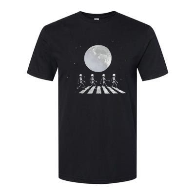 Skeleton Moon Band Tees Funny Rock Concert Halloween Graphic Softstyle CVC T-Shirt