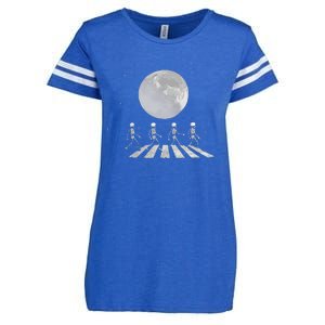 Skeleton Moon Band Tees Funny Rock Concert Halloween Graphic Enza Ladies Jersey Football T-Shirt