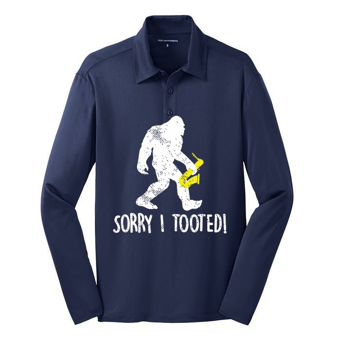 School Marching Band Sax Player Funny Saxophone Silk Touch Performance Long Sleeve Polo