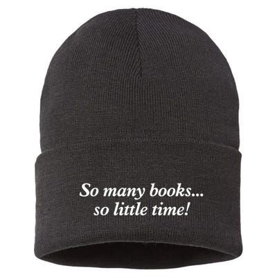 So Many Books Little Time Loves To Read Books Bookworm Sustainable Knit Beanie