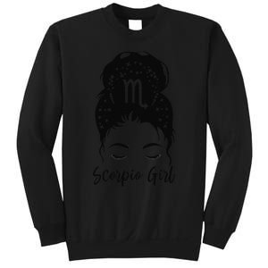 Scorpio Messy Bun Zodiac Symbol Woman Birthday Costume Sweatshirt