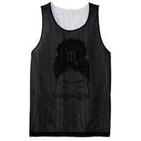 Scorpio Messy Bun Zodiac Symbol Woman Birthday Costume Mesh Reversible Basketball Jersey Tank