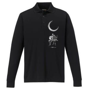 Skeleton Moon Band Rock And Roll Concert Graphic Performance Long Sleeve Polo