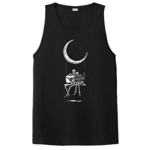 Skeleton Moon Band Rock And Roll Concert Graphic PosiCharge Competitor Tank