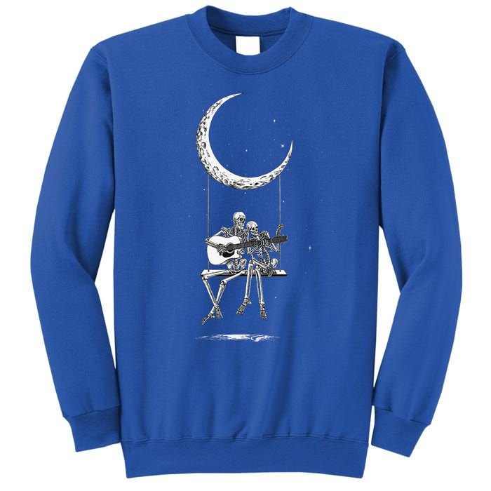 Skeleton Moon Band Rock And Roll Concert Graphic Sweatshirt