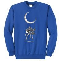 Skeleton Moon Band Rock And Roll Concert Graphic Tall Sweatshirt