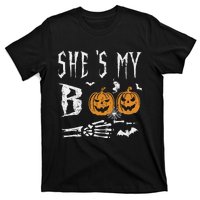 SheS My Boo Skeleton Hand Pumpkin Halloween Matching Funny T-Shirt