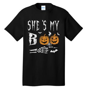 SheS My Boo Skeleton Hand Pumpkin Halloween Matching Funny Tall T-Shirt