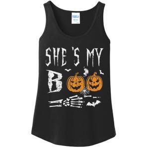 SheS My Boo Skeleton Hand Pumpkin Halloween Matching Funny Ladies Essential Tank