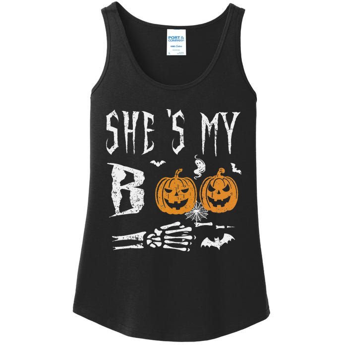 SheS My Boo Skeleton Hand Pumpkin Halloween Matching Funny Ladies Essential Tank