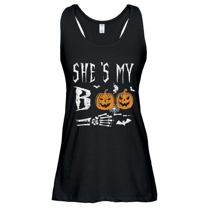 SheS My Boo Skeleton Hand Pumpkin Halloween Matching Funny Ladies Essential Flowy Tank