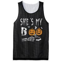 SheS My Boo Skeleton Hand Pumpkin Halloween Matching Funny Mesh Reversible Basketball Jersey Tank