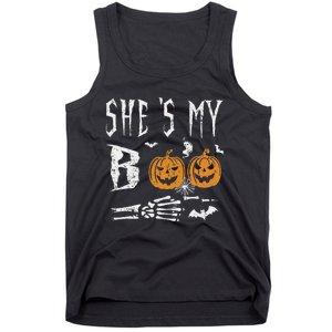 SheS My Boo Skeleton Hand Pumpkin Halloween Matching Funny Tank Top