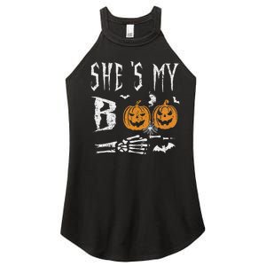 SheS My Boo Skeleton Hand Pumpkin Halloween Matching Funny Women's Perfect Tri Rocker Tank