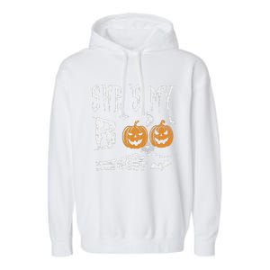 SheS My Boo Skeleton Hand Pumpkin Halloween Matching Funny Garment-Dyed Fleece Hoodie