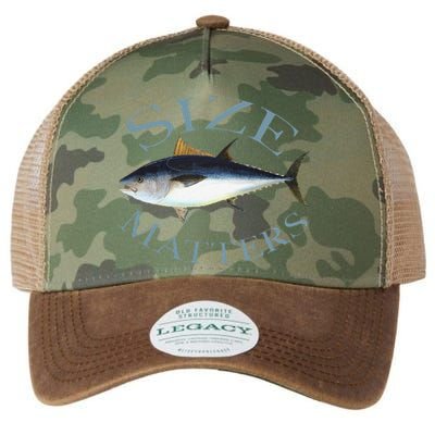 Size Matters Bluefin Tuna Fish Angler Gear Funny Fishing Pun Legacy Tie Dye Trucker Hat