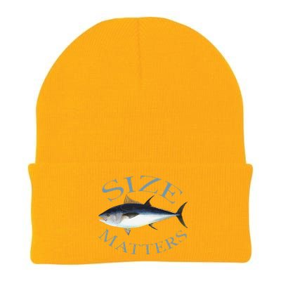 Size Matters Bluefin Tuna Fish Angler Gear Funny Fishing Pun Knit Cap Winter Beanie