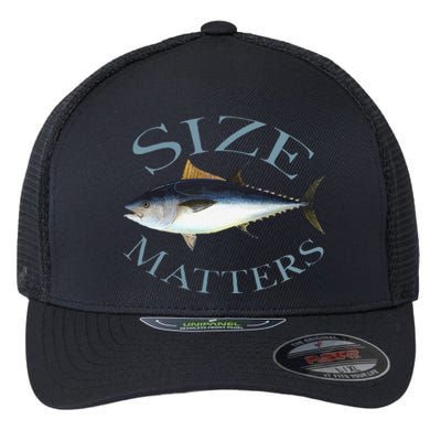 Size Matters Bluefin Tuna Fish Angler Gear Funny Fishing Pun Flexfit Unipanel Trucker Cap