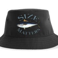 Size Matters Bluefin Tuna Fish Angler Gear Funny Fishing Pun Sustainable Bucket Hat