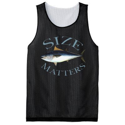 Size Matters Bluefin Tuna Fish Angler Gear Funny Fishing Pun Mesh Reversible Basketball Jersey Tank