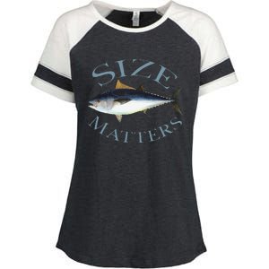 Size Matters Bluefin Tuna Fish Angler Gear Funny Fishing Pun Enza Ladies Jersey Colorblock Tee