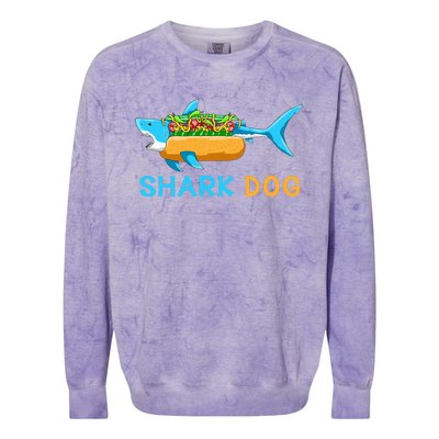 Shark Marine Biologist Ocean Animal Hot Dog Shark Colorblast Crewneck Sweatshirt