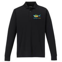 Shark Marine Biologist Ocean Animal Hot Dog Shark Performance Long Sleeve Polo