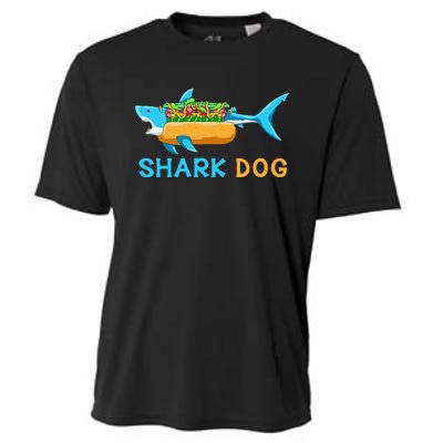 Shark Marine Biologist Ocean Animal Hot Dog Shark Cooling Performance Crew T-Shirt