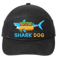 Shark Marine Biologist Ocean Animal Hot Dog Shark 7-Panel Snapback Hat