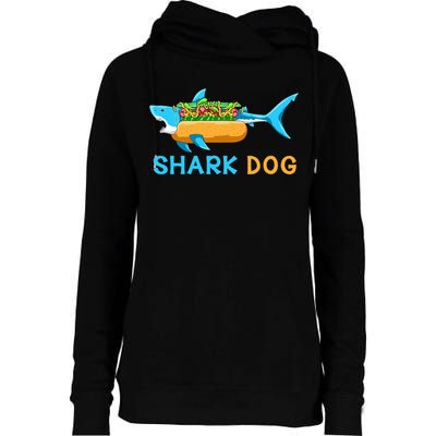 Shark Marine Biologist Ocean Animal Hot Dog Shark Womens Funnel Neck Pullover Hood