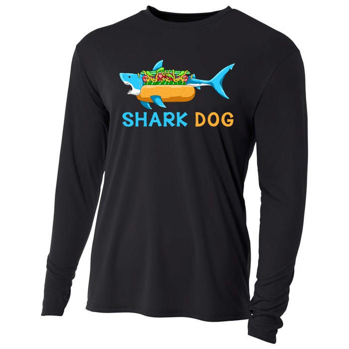 Shark Marine Biologist Ocean Animal Hot Dog Shark Cooling Performance Long Sleeve Crew