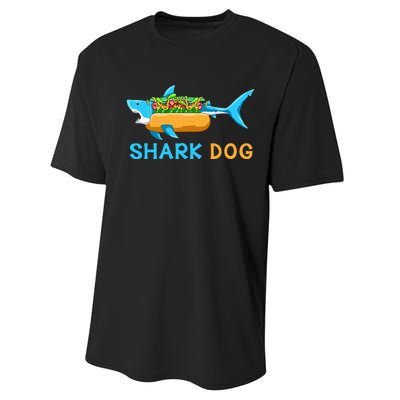 Shark Marine Biologist Ocean Animal Hot Dog Shark Performance Sprint T-Shirt