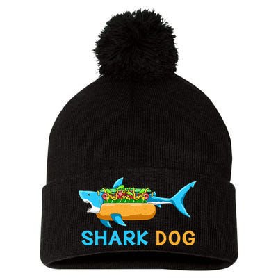 Shark Marine Biologist Ocean Animal Hot Dog Shark Pom Pom 12in Knit Beanie