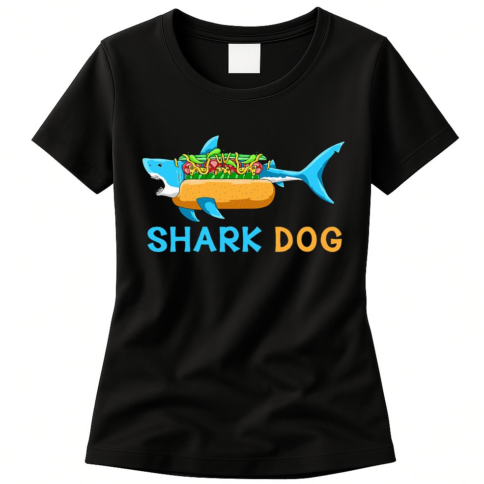 Shark Marine Biologist Ocean Animal Hot Dog Shark Womens T-Shirt